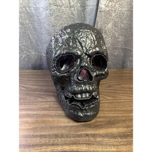 Gemma Halloween Lit Color Changing Skull 12” Tall Blow Mold 6 Colors